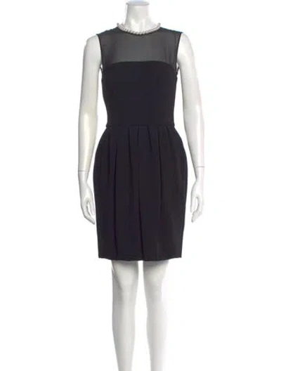 Pre-owned Moschino Crew Neck Mini Dress In Blue