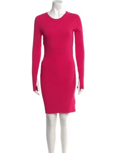 Pre-owned Moschino Crew Neck Mini Dress In Pink