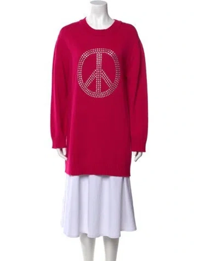 Pre-owned Moschino Crew Neck Mini Dress In Pink