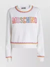 Moschino Crewneck Sweatshirt With Embroidered Logo And Scalloped Trim