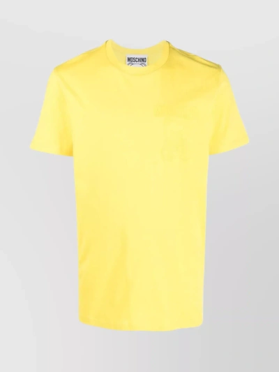 Moschino Crew Neck Pocket T-shirt In Yellow
