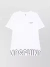 Moschino Crew Neck Short Sleeve Straight Hem T-shirt In White