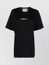Moschino Crew Neck Short Sleeve Straight Hem Top In Black