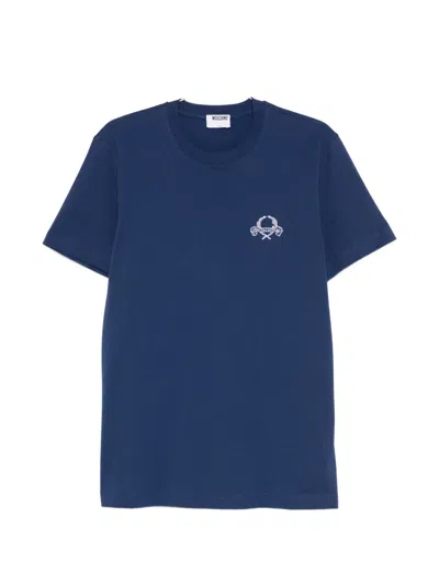 Moschino Crew-neck Short-sleeve T-shirt In Blue