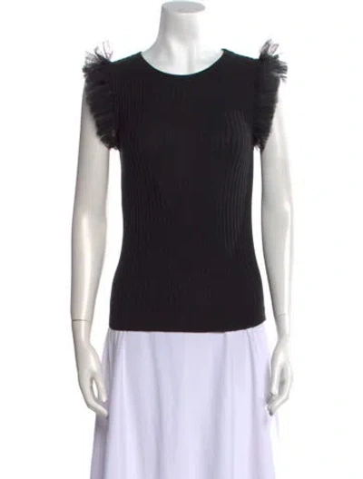 Pre-owned Moschino Crew Neck Short Sleeve Top In Black