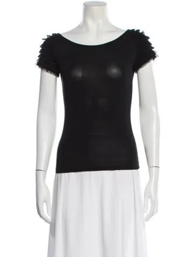 Pre-owned Moschino Crew Neck Short Sleeve Top In Black