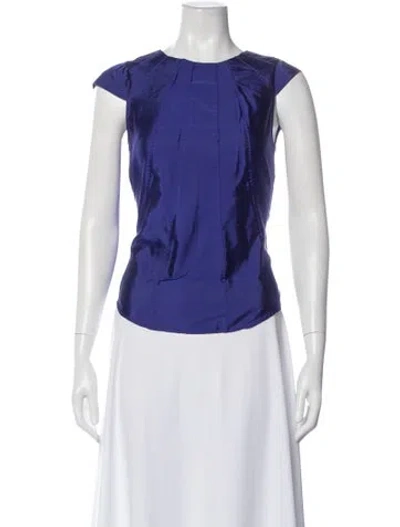 Pre-owned Moschino Crew Neck Short Sleeve Top In Blue