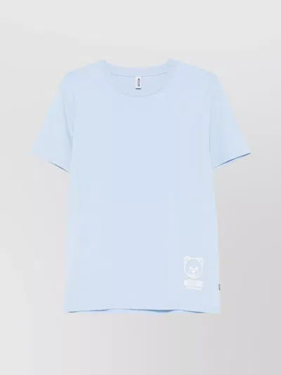 Moschino Crew Neck Short Sleeves In Blue