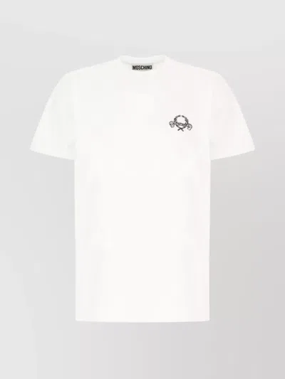 Moschino Crew Neck Short Sleeves Cotton T-shirt In White