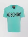 Moschino Crew Neck Short Sleeves Straight Hem In Blue