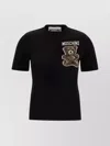 Moschino Organic Jersey T-shirt Little Teddy Bear In Black