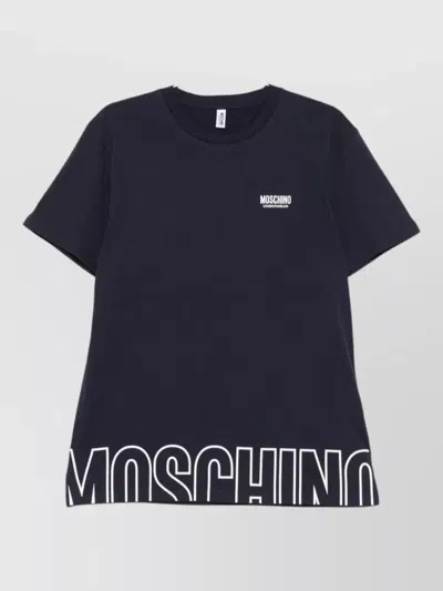 Crew Neck Straight Cut T-shirt Short Sleeves In Blue from The Fashion Square