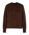 Moschino Knitwear Sweater Fuzzy Texture In Brown