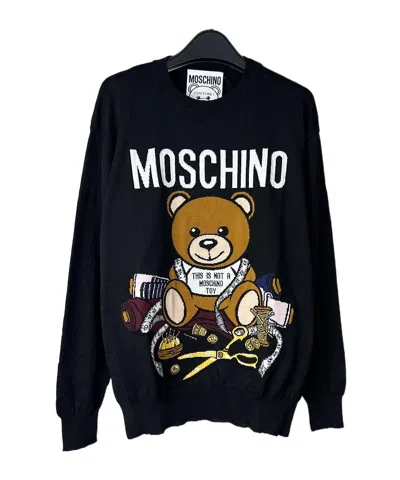 Moschino Crew Neck Sweater In Black