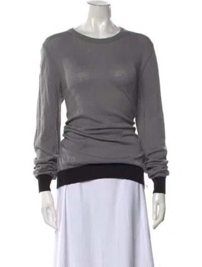 Pre-owned Moschino Crew Neck Sweater In Gray