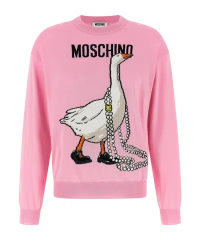 Moschino Crew-neck Sweater In Pink