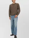 Moschino Crew Neck Sweater Ribbed Cuffs In Brown