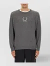 Moschino Wool And Cashmere Pullover Laurel Crown Embroidery In Gray