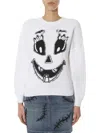 Moschino Pumpkin Face Pullover In White In White