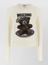 Moschino Crew Neck Sweater With Teddy Bear Motif In Neutral