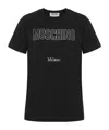 Moschino Organic Cotton Jersey T-shirt Decorated In Black