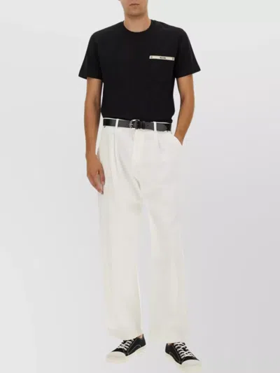 Moschino Crew Neck T-shirt Chest Pocket In Black