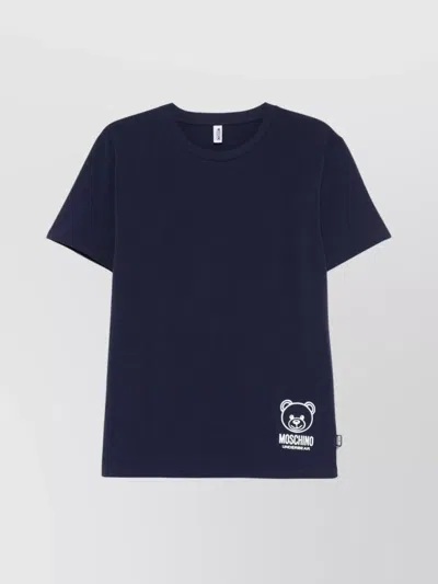 Moschino Crew Neck T-shirt Short Sleeves In Blue