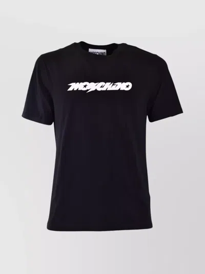 Moschino Crew Neck T-shirt Short Sleeves In Blue