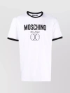 MOSCHINO CREW NECK T-SHIRT WITH LOGO AND SMILEY PRINT
