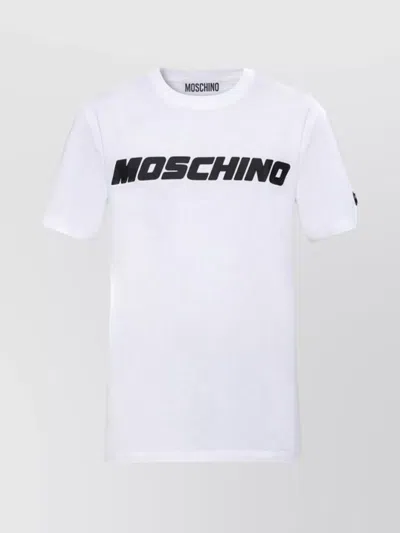 Moschino Crew Neck T-shirts Short Sleeves In White