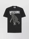 Moschino Crewneck Graphic Print T-shirt In Black