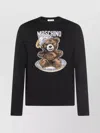 Moschino Crewneck Graphic Sweater Long Sleeves In Black