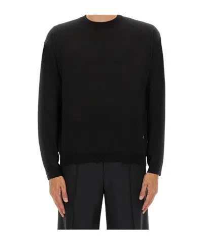 Moschino Crewneck Knitted Jumper In Black
