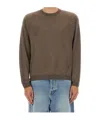 Moschino Crewneck Knitted Jumper In Brown