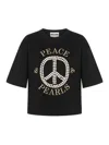 Moschino Black Cotton Logo Print T-shirts In Negro