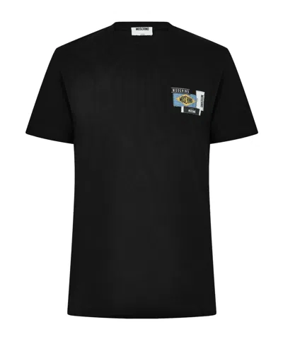 Moschino Crewneck Shortsleeve Tshirt In Black