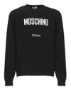 Moschino Crewneck Sweater With Logo In Wool Blend In Black
