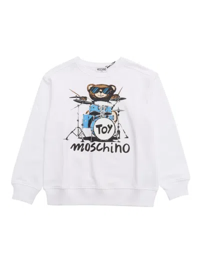 Moschino Kids' Crewneck Sweater In White