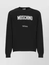 Moschino Crewneck Sweater With Logo In Wool Blend In Black