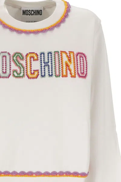 Moschino Crewneck Sweatshirt In White