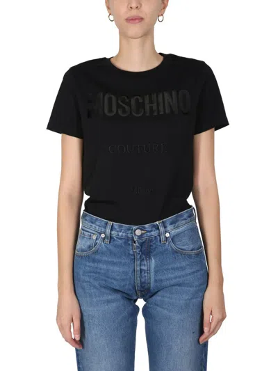 Moschino Crewneck T-shirt In Black