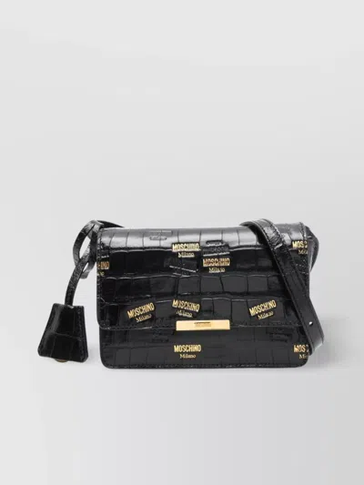 MOSCHINO CROC PATTERN SHOULDER BAG