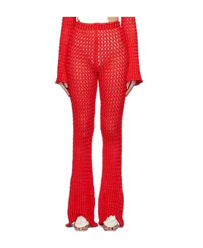 Moschino Crocheted Casual Pants In Red
