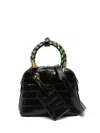 Moschino Crocodile-effect Tote Bag In Black