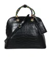 Moschino Crocodile-effect Tote Bag In Black