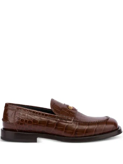 Moschino Crocodile-embossed Loafers
