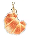 Moschino Croissant-motif Keyring In Yellow