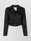 MOSCHINO CROPPED BELTED BLAZER WITH FLAP POCKETS