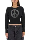 Moschino Peace Symbol Embellished Knitwear With Long Sleeves