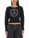 Moschino Peace Symbol Embellished Knitwear With Long Sleeves